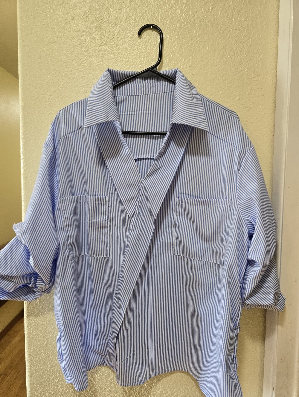 Classic Blue Stripe Women's Shirt - Lightweight Collared Shirt